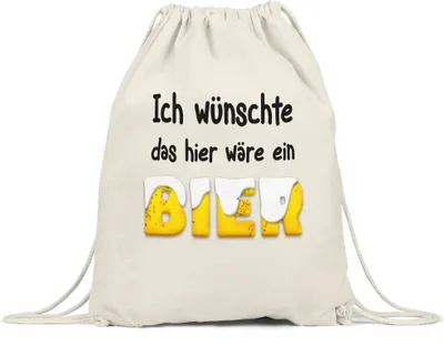 Produktbild von Ich Wünschte Das Hier Wäre Ein Bier Turnbeutel Gymsack Bierkrug Feierabend Hopfen Hefe Bierchen Halbe Schaum Alkohol