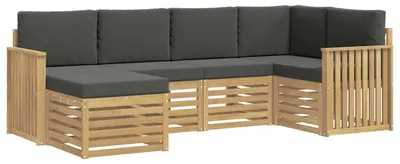 Produktbild von vidaXL Outdoor-Sofagarnitur 6 stk. Weiß und Anthrazit Polyester