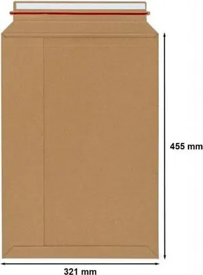 Obrázek produktu pro Kartonová obálka A3 321 x 455 mm, hnědá, pevná, s expediční lištou