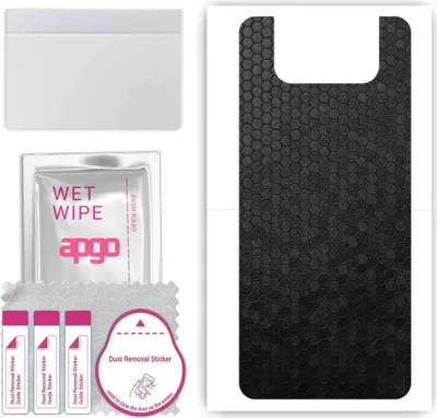 Produktbild von apgo Rückseite Schutzfolie, Skin, kompatibel mit Asus Zenfone 7 ZS670KS, Hinten Displayschutzfolie aus Vinylfolie, kratzfest, einfache Montage - Schwarze Honigwabe