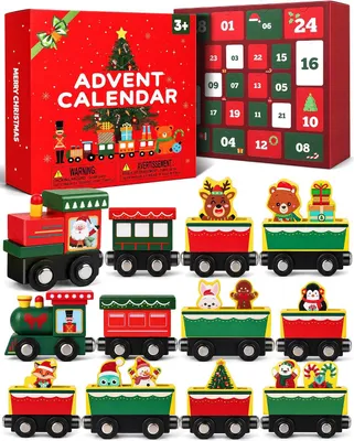 Immagine prodotto di Calendario dell'Avvento Montessori Trein per bambini - Calendario natalizio di 24 giorni