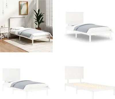 Obrázek produktu pro vidaXL Postel z masivu borovice bílá 100x200 cm - Rám postele - Postel - Dřevěný rám postele