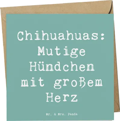 Produktbild von Mr. & Mrs. Panda Grußkarte Spruch Chihuahua Mut - Meeresbrise - Geschenk, Glückwunschkarte, soziale Hunde, loyal, faltkarte, Klappkarte, Hunderassen, unerschrocken