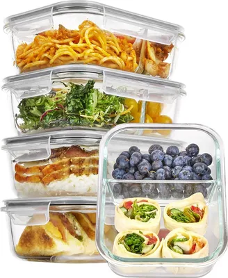 Produktbild von Glas-Mahlzeitcontainer - luftdicht und auslaufsicher - Set von 5