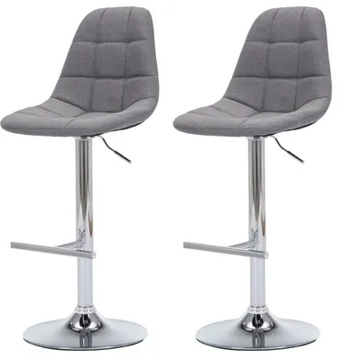 Produktbild von OSKAR 2 verstellbare Barhocker - Grauer Stoff - 42 x 49 x 94/114 cm