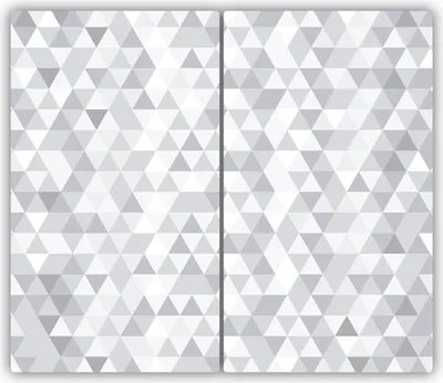 Produktbild von Tulup Glas-Herdabdeckplatte - 2x30x52cm - Glaskeramikkochfeld-Abdeckung Spritzschutz Zweiteilig Graue Dreiecke