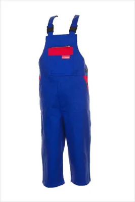 Produktbild von Planam Kinder-Latzhose Gr. 158/164 kornblau/mittelrot