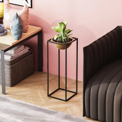 Produktbild von Evila Originals, GED-021-A, Dekorativer Topf, Schwarz, 100 % METALL, 22 x 22 x 60 cm