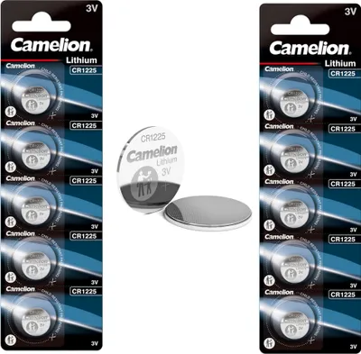 Produktbild von 10x Knopfzelle Knopfbatterie Lithium CR1225 Camelion Blister Verpackung Batterie