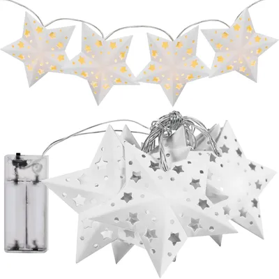 Produktbild von Tutumi Weihnachtslampen LED-Girlande Papiersterne CD008