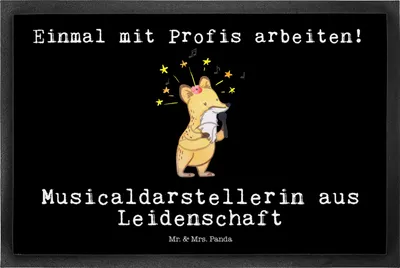 Produktbild von Mr. & Mrs. Panda fußmatte Musicaldarstellerin Leidenschaft 50 x 75 cm - Schwarz - Geschenk, Gummi-Fußmatte, Schmutzfangmatte, Türmatte, Schmutzmatte, Haustürmatte