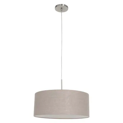 Produktbild von Steinhauer Pendelleuchte Sparkled Light 1-flammig Stahl gebürstet / Leinen Stoff 50x50cm