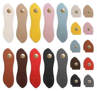 Taschenverschlüsse aus Leder, 20 Stück, 10 Farben, 11 x 2,5 cm