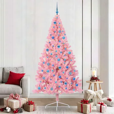 Zdjęcie produktu dla Maison Exclusive – Sztuczna choinka z podświetleniem, różowa, 240 cm, PVC
