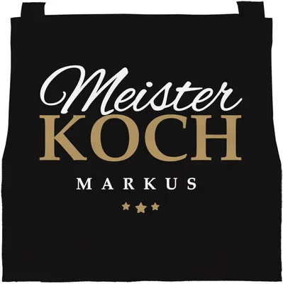 Produktbild von personalisierte Kinderschürze mit Namen Meisterkoch Küchenschürze, Kochschürze Jungen Mädchen Kinder SpecialMe Herren schwarz 3-6 Jahre