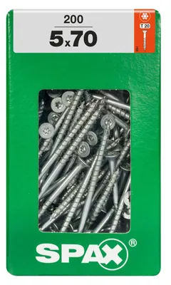 Produktbild von Spax Universalschrauben 5.0 x 70 mm TX 20 Senkkopf - 200 Stk.