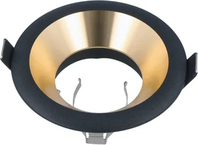 Produktbild von LED line® Einbaustrahler GU10 Set Einbauleuchten Rahmen Einbauspots Ø75mm Bohrloch Schwarz / Gold inkl. GU10 5W LED Leuchtmittel Warmweiß mit Fassung