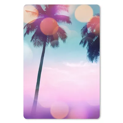 Produktbild von MuchoWow® Mauspad Mousepad Sommer - Palmen - Himmel - Rosa 18x27 cm - Mousepads - Maus Mat - Pad - Mausunterlage