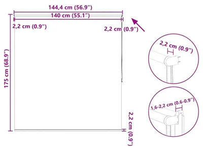 Produktbild von vidaXL Verdunkelungsrollo 144,4 x 175 cm, Stoffbreite 140 cm, Weiß