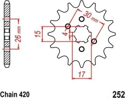 Immagine prodotto di Pignone 12Z passo 420 per HONDA ATC 70 C CB 50 CRF 80 MB MBX 50 pignone anteriore
