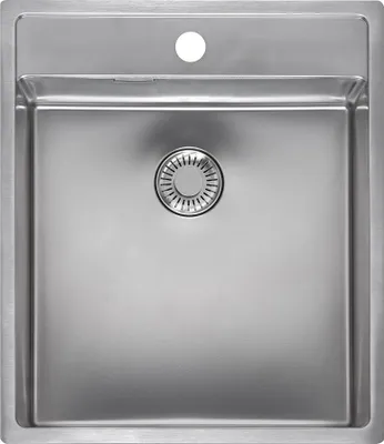 Produktbild von REGINOX R40461 Edelstahlspüle NEW YORK 40x40 mit Hahnlochbank und Integralablauf ab Schrankbreite 50 cm / Flächenbündig / Flacheinbau