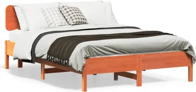 Produktbild von vidaXL Massivholzbett ohne Matratze Wachsbraun 150x200 cm Kiefernholz