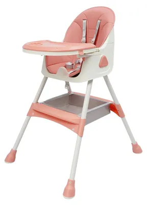 Immagine prodotto di Seggiolone 2 in 1 - Seggiolone per neonati - Regolabile in altezza - Pieghevole - Vassoio doppio 43x25 cm - Cintura a 5 punti - Seduta imbottita - Fino a 80 kg - Rosa