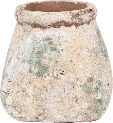 Produktbild von Clayre & Eef Blumentopf 14x14x13 cm Beige Grün Terrakotta