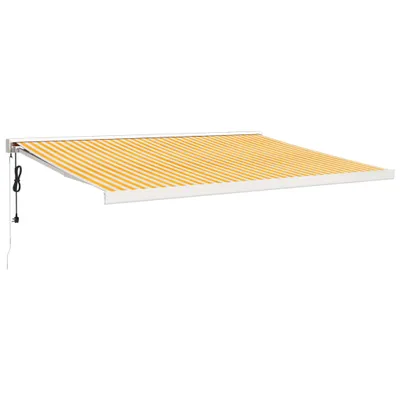 Produktbild von vidaXL Markise Einziehbar Gelb und Weiß 4,5x3 m Stoff und Aluminium