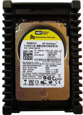 Produktbild von Festplatte, 3,5 Zoll, SATA, WD Velociraptor, 10.000 U/min, 80 GB, für Desktop-Computer