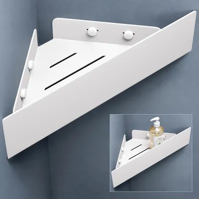 Produktbild von doporro Duschablage ohne Bohren Ecke, Duschregal zum Kleben, Eckregal Bad, Badezimmer Organizer, Wandregal für Shampoo und Duschgel, Sandweiß Reglo-07