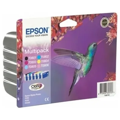 Produktbild von Epson Hummingbird T080740 Multipack Ink Cartridge, Schwarz, Cyan, Helle Cyan, Helle Magenta, Magenta, Gelb, Multipack
