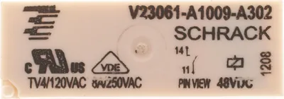 Produktbild von 2x TE Schrack V23061-A1009-A302 Relais 48V 8A Schaltrelais Printrelais #701244