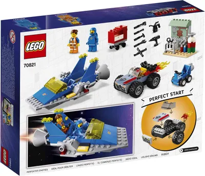 The back of a LEGO Movie 2 construction toy box, showing various models and minifigures from the set.