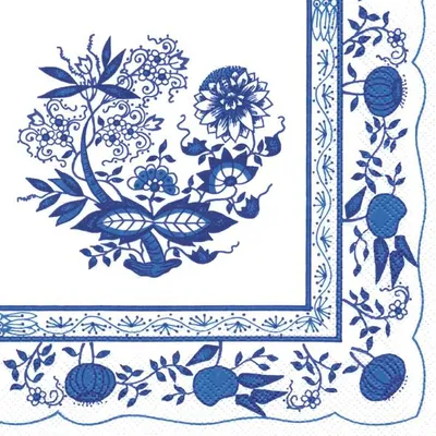Produktbild von 20 kleine Cocktailservietten Zwiebelmuster - Zwiebelmuster blau-weiß 25x25cm