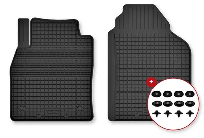 Produktbild von Gummi-Fußmatten Vorne für Ford Ka+ 2014- (Schrägheck) – 2-tlg, Schwarz, Semi-Universal, angepasst – Wielganizator Semi-Universal