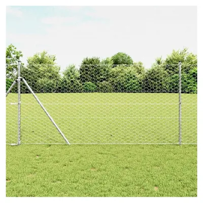 Produktbild von Zaunpfosten Silber 100 x 1 m (50 mm Maschenweite) Stahl Gartenzaun für Hundezaun, Weidezaun, Gartenzaun und Hühnerzaun