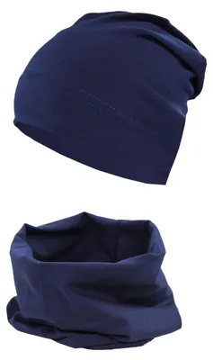 Produktbild von TupTam Jungen Beanie Mütze und Schlauchschal 2er Set, Farbe: Dunkelblau, Hat Size: 54