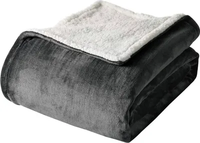 Produktbild von WOLTU Kuscheldecke Flauschige Sherpa Wolldecke, super Dicke Warme Fleecedecke als Sofadecke, TV-Decke, Sofaüberwurf und Bettdecke, weiche Wohndecke für Couch und Sofa, anthrazit, 150x200cm