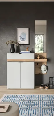 Produktbild von Garderoben-Set >Naro< in Grau - 110x194x37cm (BxHxT)