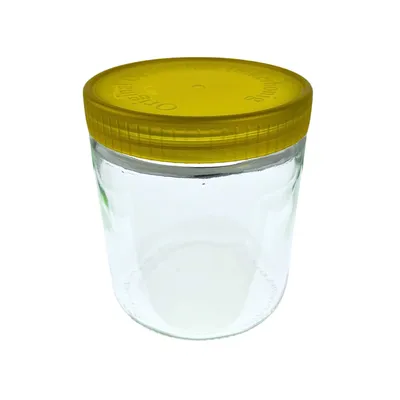 Produktbild von 60 x Neutrales Schraubglas 500g Honigglas mit goldenem Deckel Neutralglas Deckel mit Prägung "Imkerhonig"
