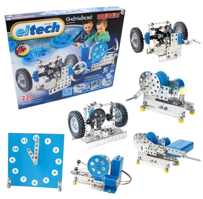 Produktbild von Metallbaukasten Konstruktionsspielzeug Bausatz - 220 Teile - 6 Modelle - Ab 10 Jahren - Germany