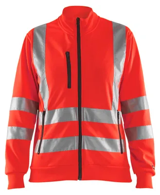Produktbild von Blakläder Damen High Vis Sweatjacke 3308, Farbe:High Vis Rot, Größe:XXXL