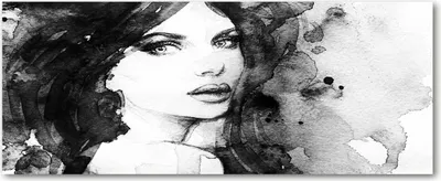 Produktbild von Tulup® Glas-Bild Wandbild aus Glas - 125x50 - Wandkunst - Wandbild hinter gehärtetem Sicherheitsglas - Dekorative Wand für Küche & Wohnzimmer  - Kunst: modern & klassisch - Frauenporträt - Schwarzweiß