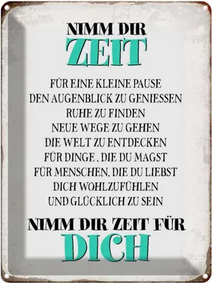 Produktbild von vianmo Blechschild 40x30 cm nimm dir Zeit für dich glücklich Spruch Zitat