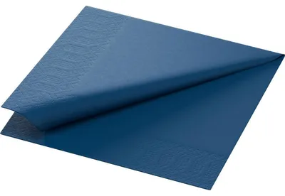 Produktbild von Duni Zelltuchservietten 33 x 33 cm 3-lagig 1/4 Falz 250 Stück dunkelblau - 4 Stück
