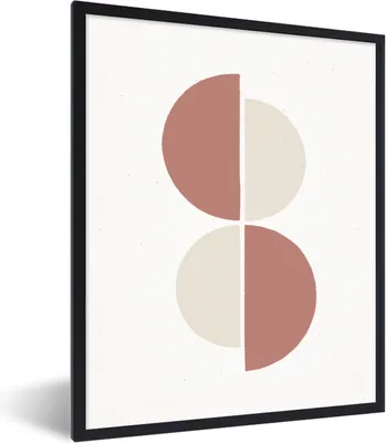 Produktbild von MuchoWow® Gerahmtes Poster Minimalismus - Abstrakt - Pastell 60x80 cm - Poster mit Schwarzem Bilderrahmen Wandposter Rahmen Foto Bilder - Premium - Wanddeko Wohnzimmer