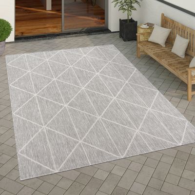 Outdoor Teppich Wetterfest Wohnzimmer Küche Balkon Skandinavisch Geometrisch Grösse 240x340 cm