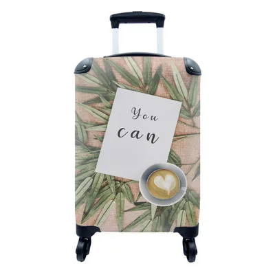 Produktbild von MuchoWow® Koffer Handgepäck Trolley Rollkoffer Kleine Reisekoffer mit 4 Rollen - Du kannst" - Kaffee - Zitate - Sprichwörter - Cabin Size < 55x40x23 cm & 55x40x20 cm - Fotokoffer - Kabinenkoffer - Boardgepäck - Reise-Box - Reisekoffer - Reisegepäck - Koffer mit Bild - Trolley für Kinder