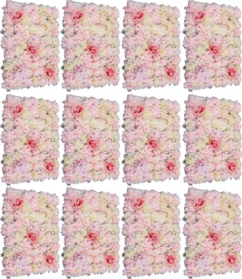 Zdjęcie produktu dla 12x Sztuczny kwiat filar ściana róża ściana sztuczny kwiat ściana do dekoracji tła ślubu w ogrodzie 40x60cm